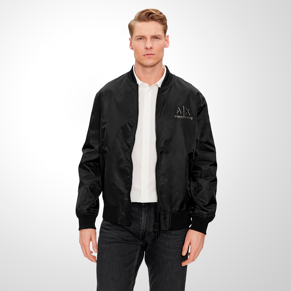 JAQUETA ARMANI EXCHANGE MASCULINA BOMBER REGULAR FIT PRETA
